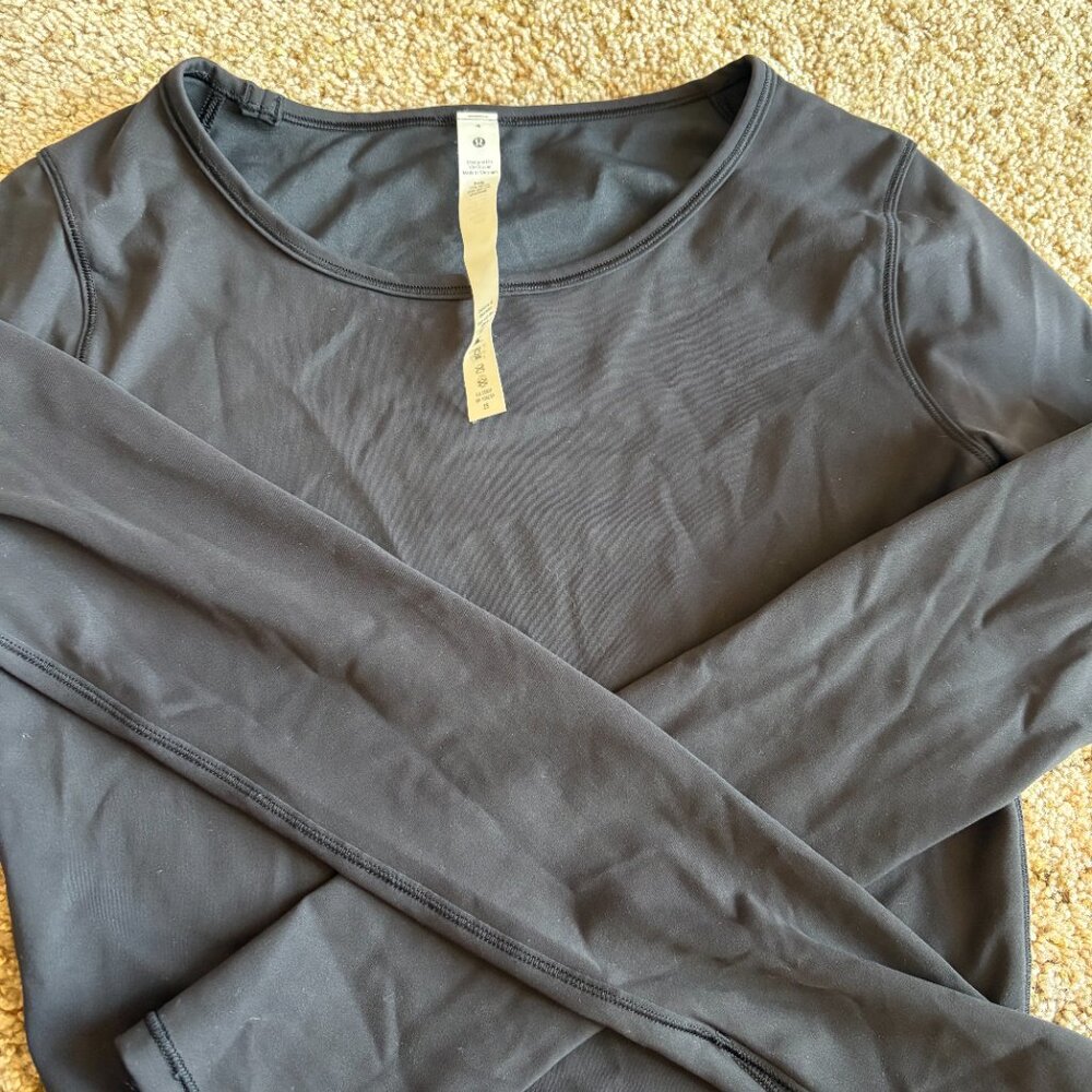 lululemon Nulu Cropped Black Long Sleeve